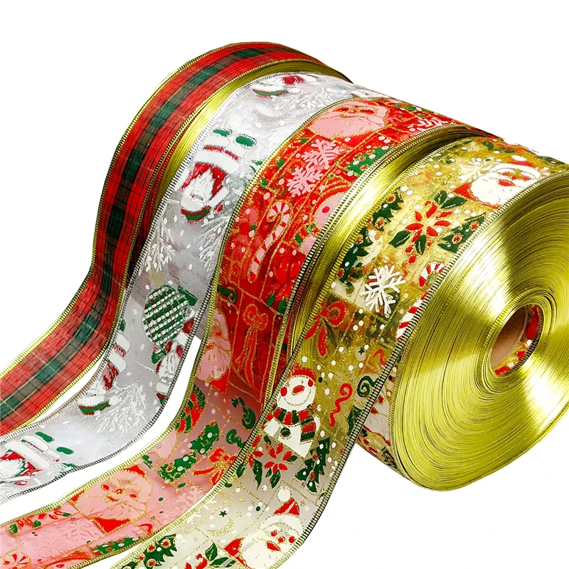 20 ярдов Рождество Санта Клаус Снеговик полоса блестящая Проводная лента торты