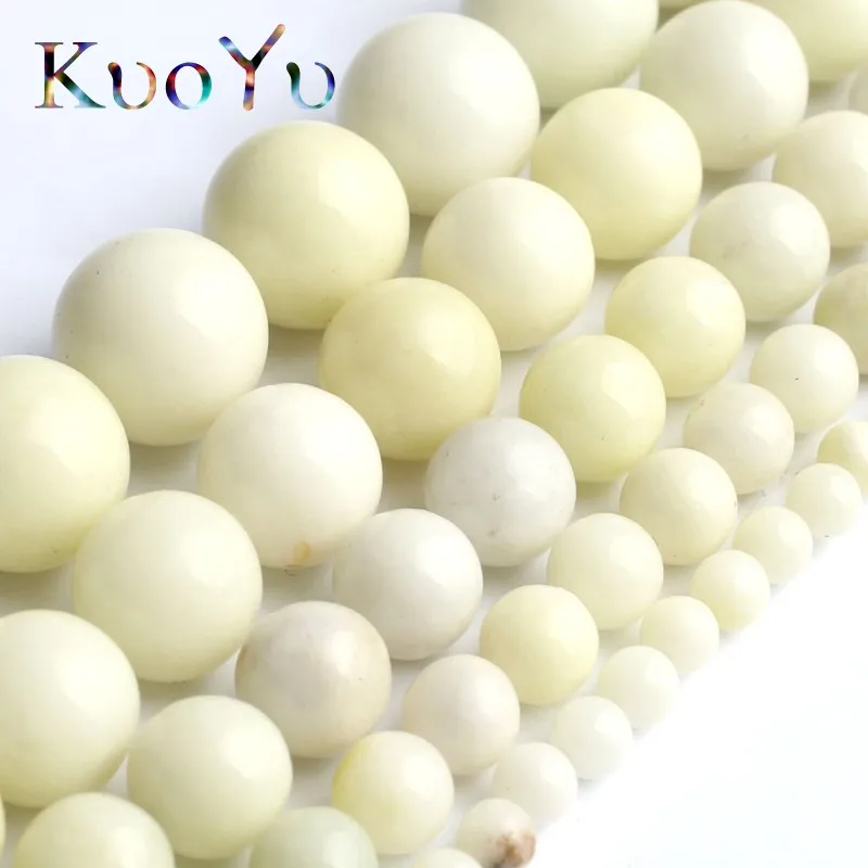 Круглые свободные шарики Ivorys Jades из натурального камня 15''Strand 4/6/8/10/12 мм для