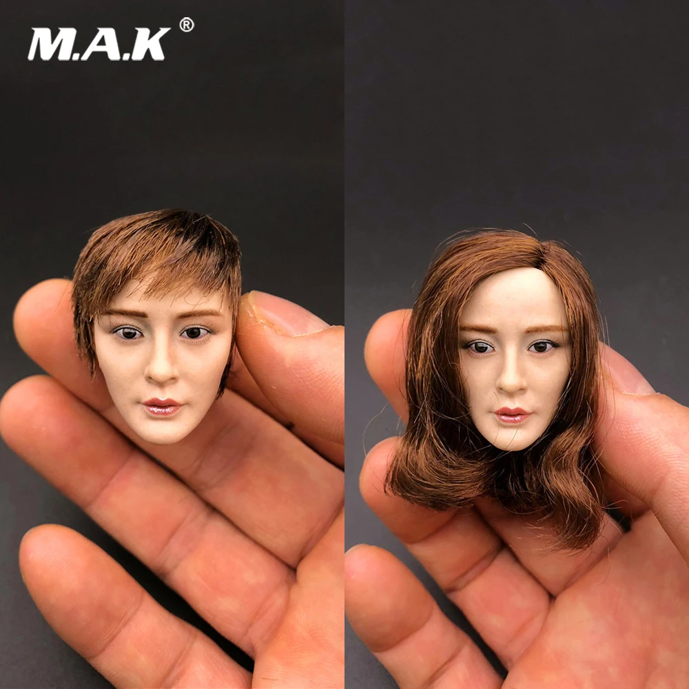 

1/6 масштаб женской головы лепить азиатскую красавицу резьба головы Yang Mi мини голова резная модель игрушки для 12 дюймов фигурку аксессуар дл...