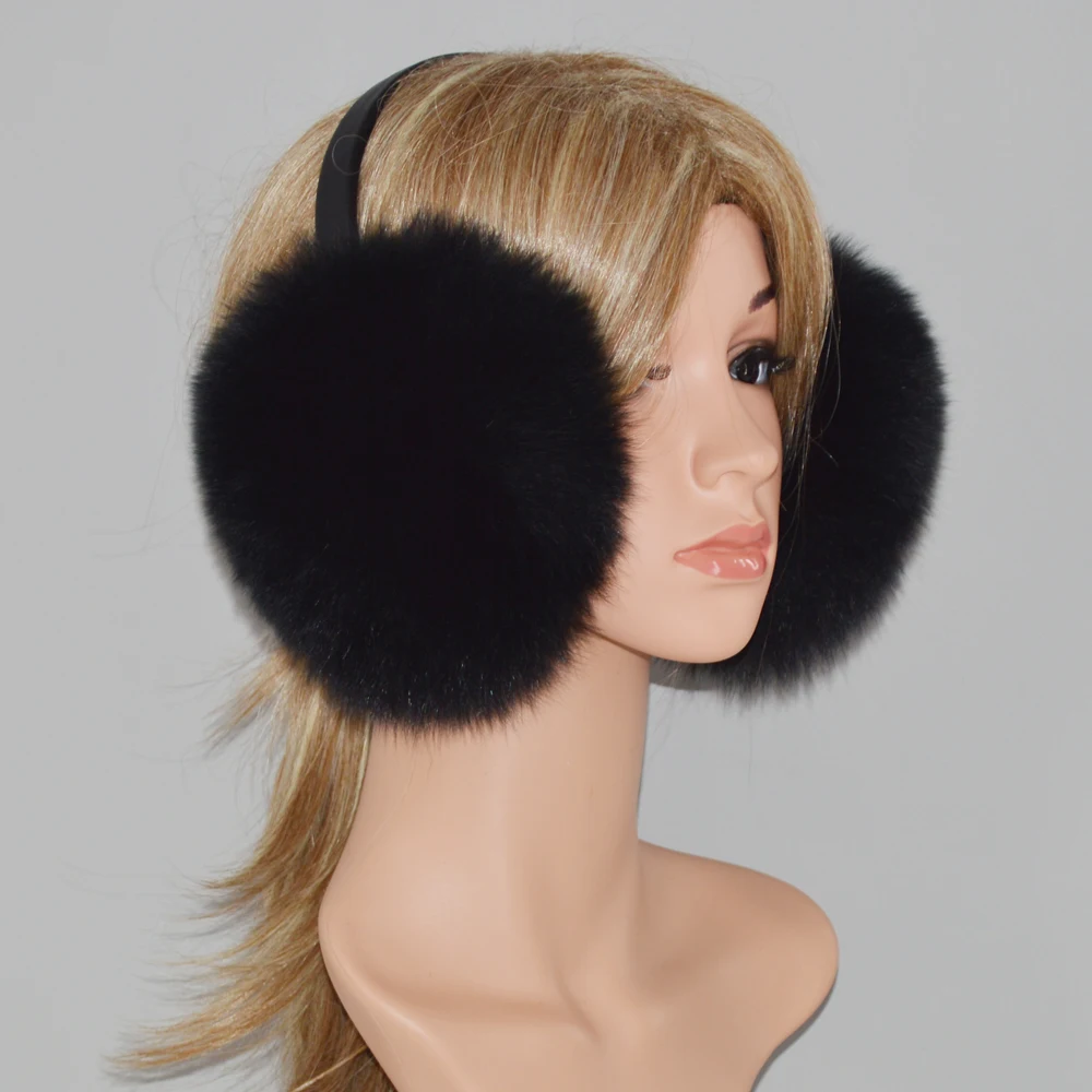 Новое поступление женские плюшевые наушники из натурального Лисьего меха зимние