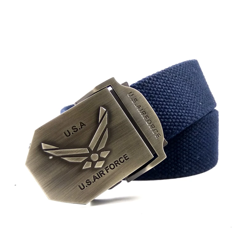 Retail wholesale Thicken Canvas belt With USA Air Force LOGO Buckle metal Fashion Cinto Masculino Lona | Аксессуары для одежды