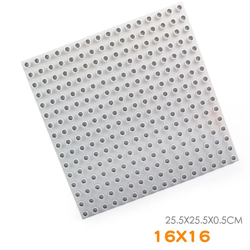 Lt Grey 256 Duploe большой Базовая пластина для конструктора 16*16 точек 25,5*25,5 см Строительная пластина для строительных блоков игрушки для детей совместимый подарок Duplos - Цвет: Lt Grey