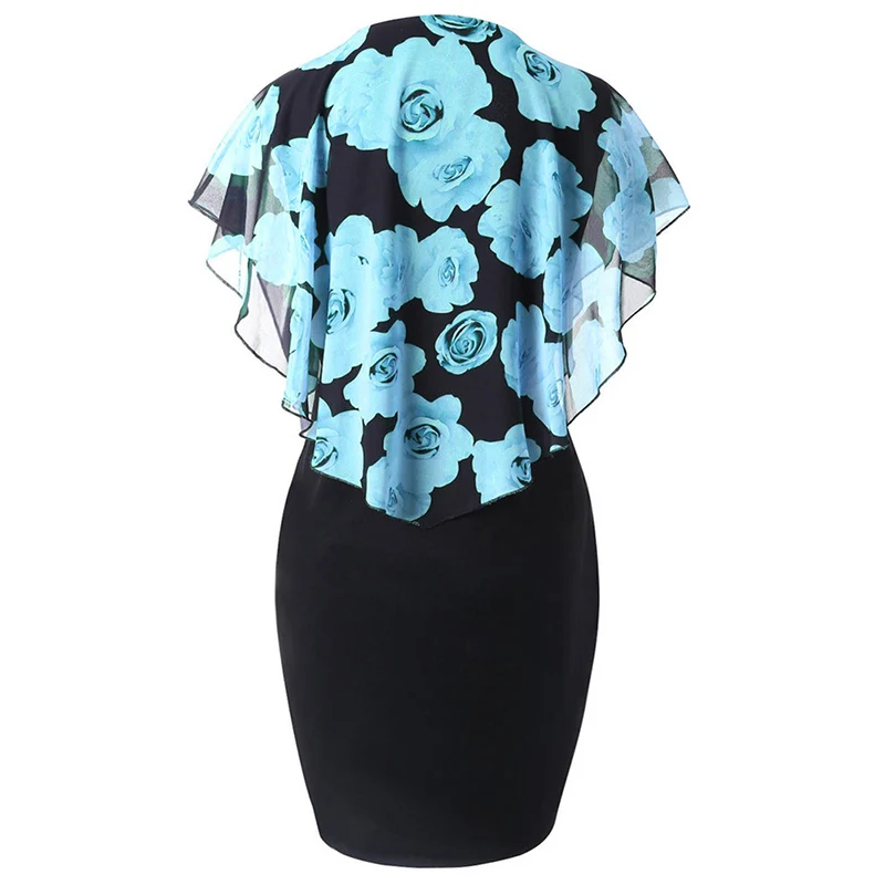 Женское платье с принтом круглый вырез без рукавов облегающее для лета S 5XL