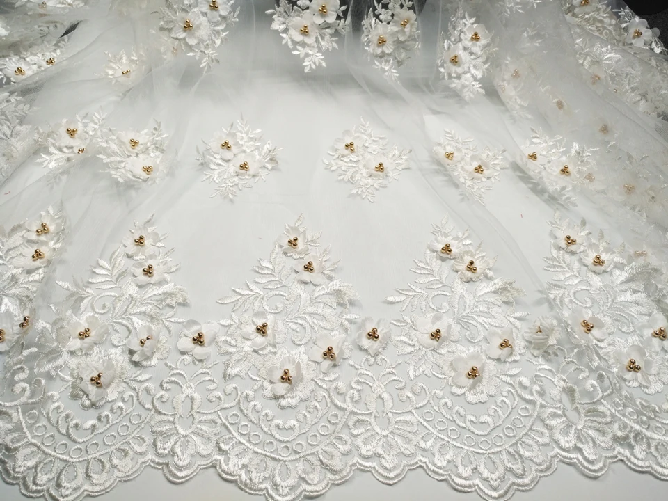 

latest white african Tulle lace 2018 French Net Beaded Lace Fabric For Wedding royalblue Embroidery african lace fabric L005