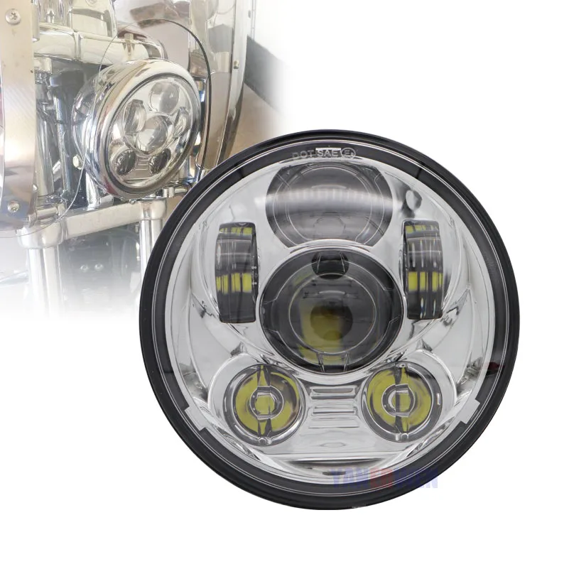 

LED Headlight 5-3/4" 5.75'' inch 45W High/Low Beam Compatible for Moto Dyna Street Bob Super Wide Glide Low Rider for Motorcycle