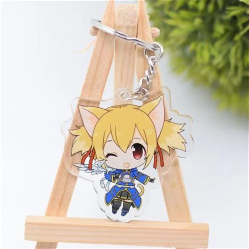 Двусторонний акриловый брелок для ключей Kirito Asuna с изображением аниме меча