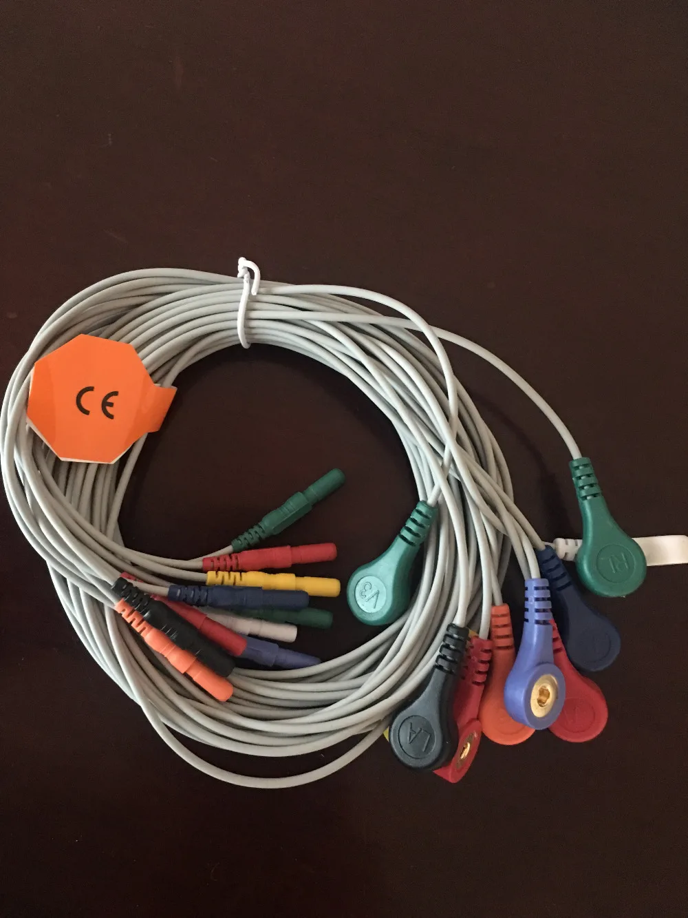 Новый совместимый кабель для записи ЭКГ Holter DIN 10 lead ECG leadпровода Snap/ AHA с гарантией 1
