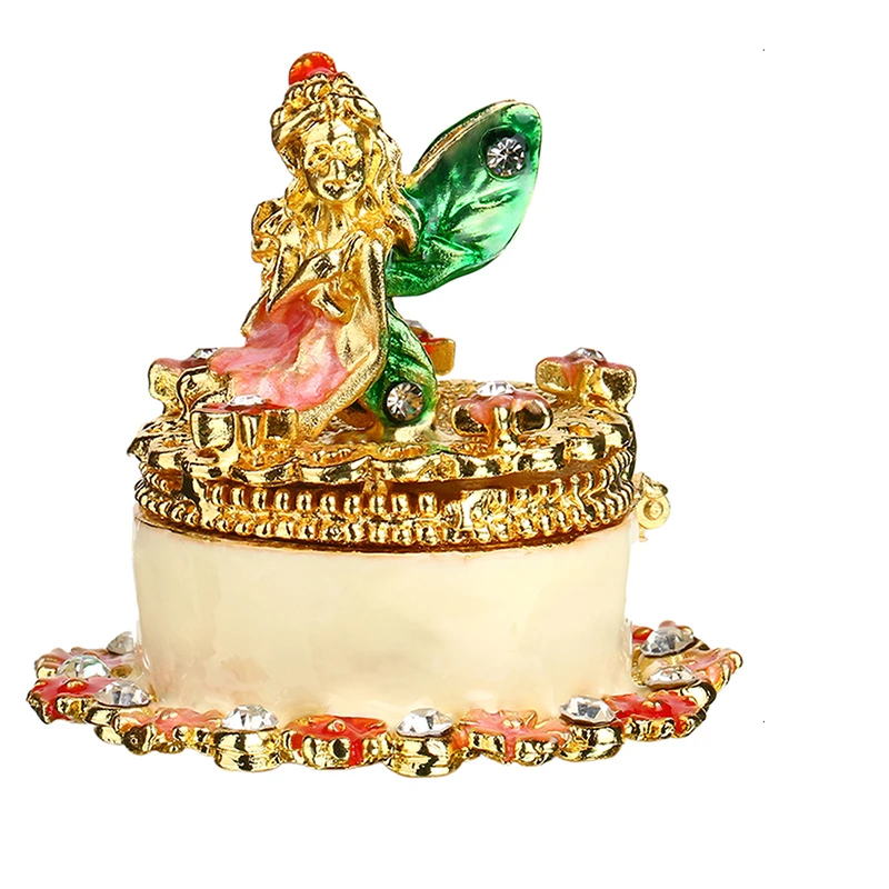 H & D Подарки для женщин металлический угол безделушка коробка кольцо с кристаллом