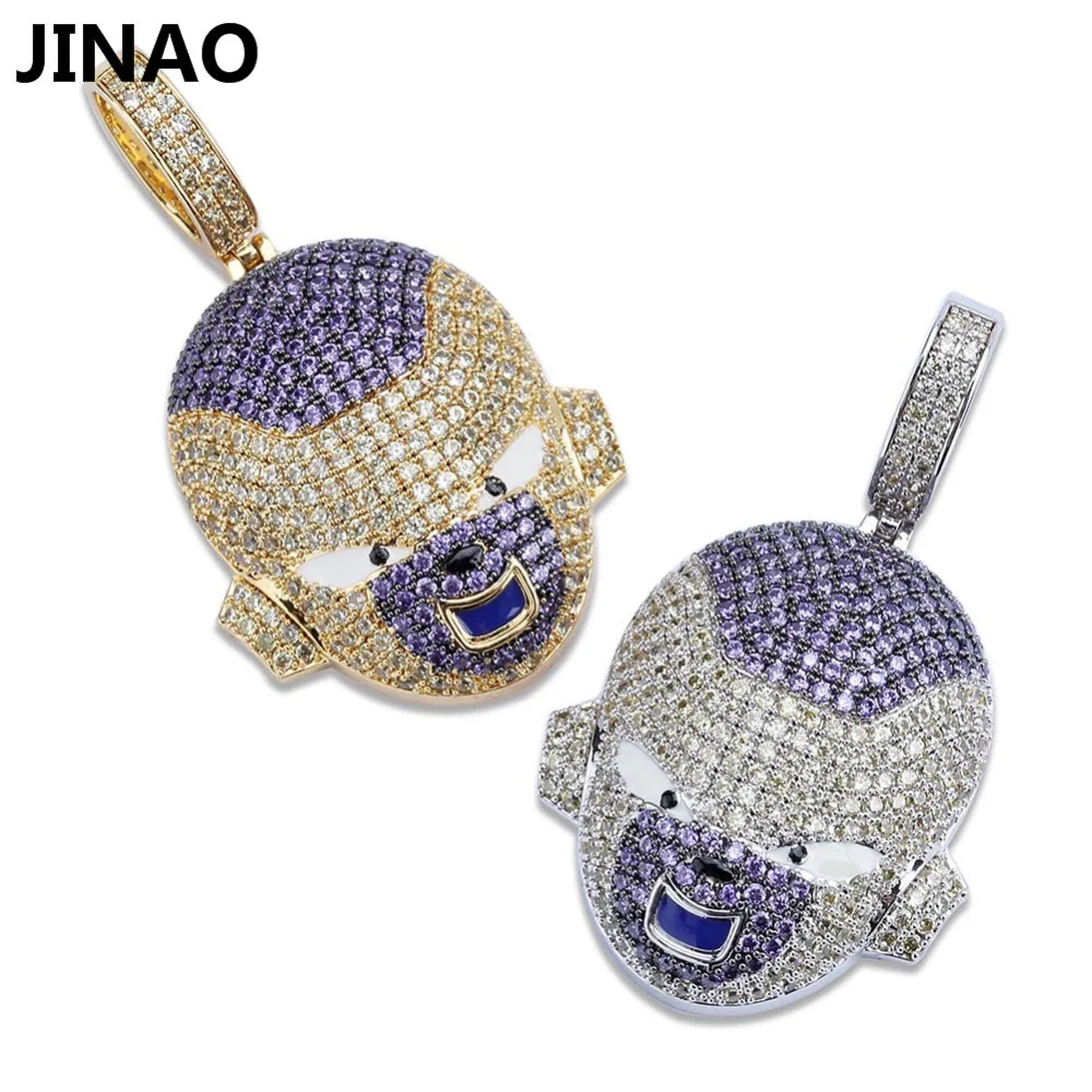 Jinao для хип-хопа ювелирные изделия Dragon Ball Iced Out цепь аниме Frieza кулон кубический циркон уникальная цепочка с подвеской для рождественских подарков
