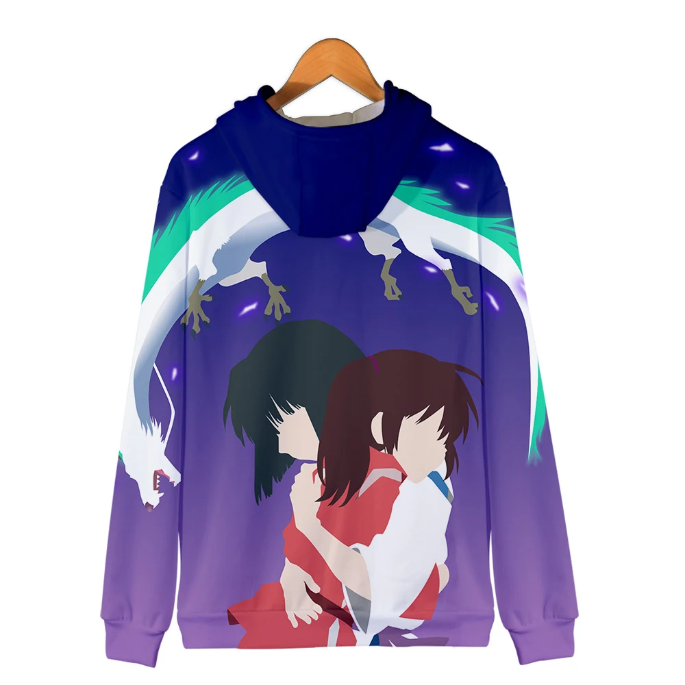 Japanese kawai Anime Spirited Away new print cool fashion Zipper hooded sweatshirt Men/Women Hip hop high quality clothes | Мужская