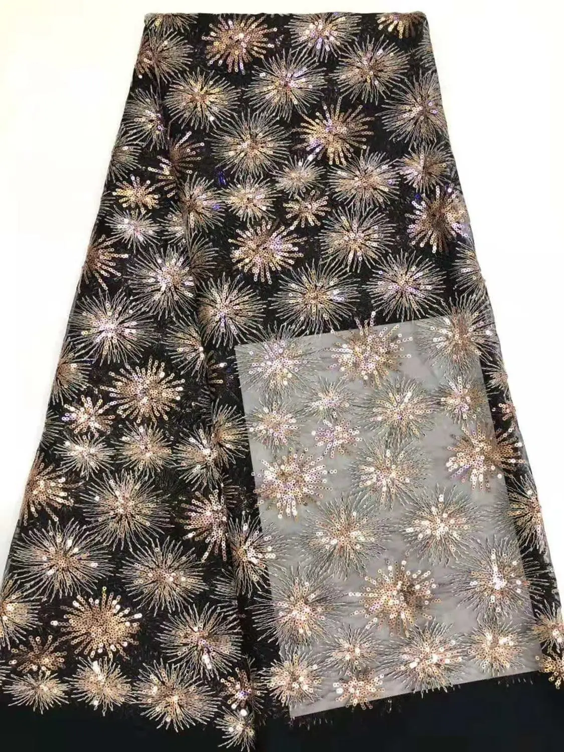 Одуванчик цветок блестки плотная вышитая французская сетка африканский тюль