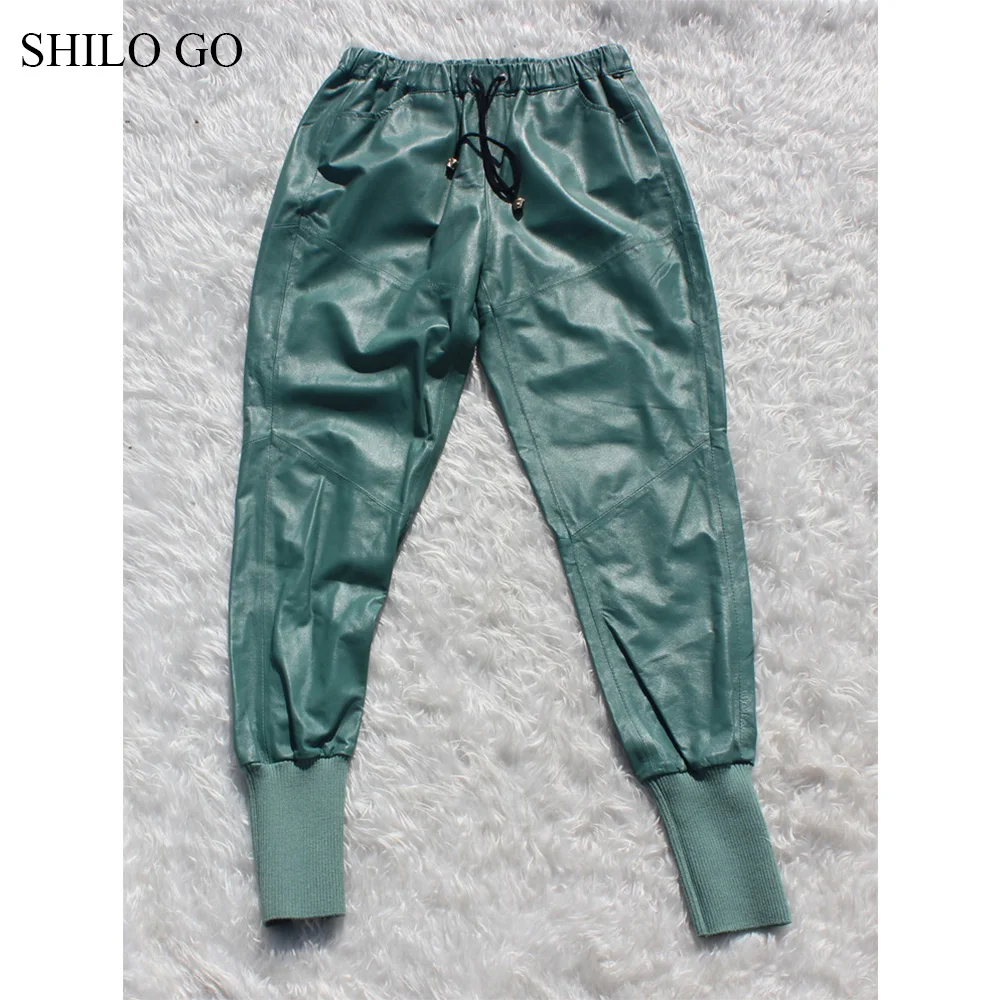 Женские кожаные брюки SHILO GO весенние модные из натуральной овечьей кожи