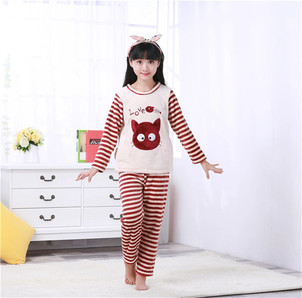 2019 Children Pajamas Clothing Sets Boys &amp Girls Cartoon Sleepwear Suit Kids Long-sleeve+pant 2 piece Pijamas 2-14 Years | Детская