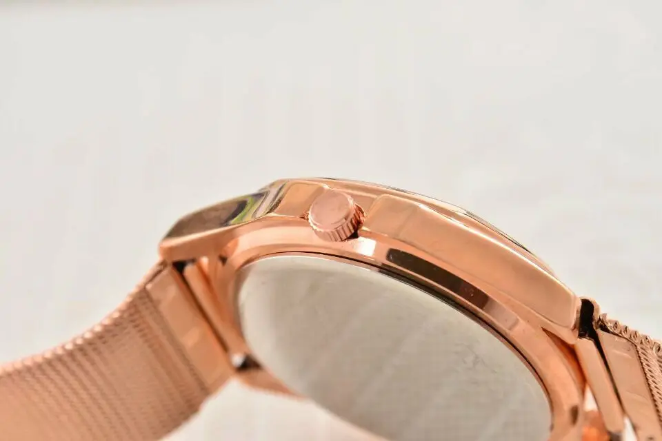100% настоящая съемка розовое золото 30 м водонепроницаемые женские часы золотые