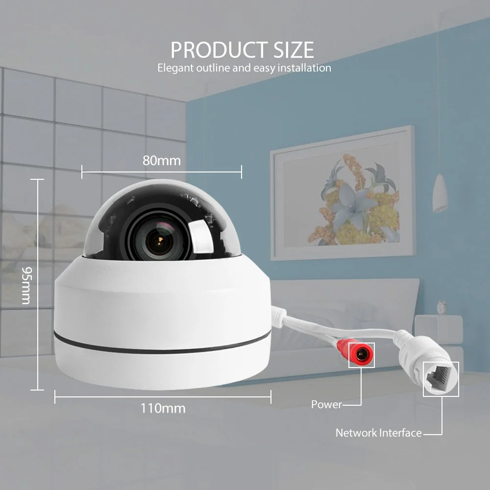 3-дюймовая купольная IP-камера PTZ Mini HD 1080P 5 МП 4-кратный оптический зум