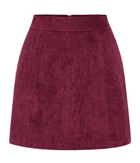 Мини юбка с высокой талией 60 цветов на весну и осень размер 3XS 10XL замшевые юбки в