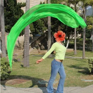 as picture 1 шт. шелковая вуаль+ 1 шт. цепочка POI Ball для женщин танец живота шелковая вуаль пой стример для сцены - Цвет: as picture