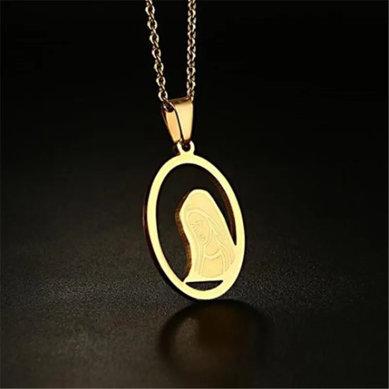 33.3MM stainless Steel the Virgin Mary pendant for Woman figure Gold color religion friend gift | Украшения и аксессуары
