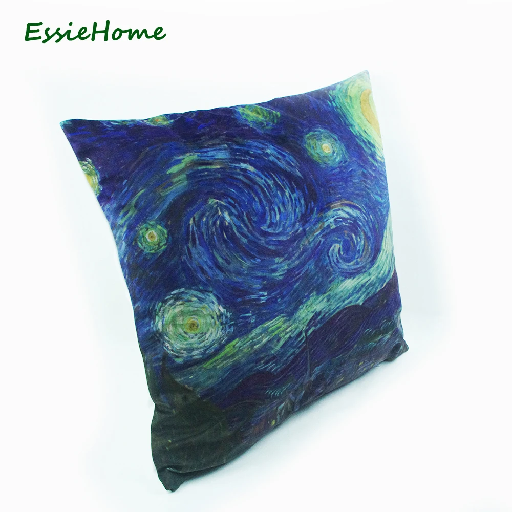 Essie Home Van Gogh's Paiting цифровая печать Звездная ночь высокого класса бархатная наволочка для мягкой подушки наволочка