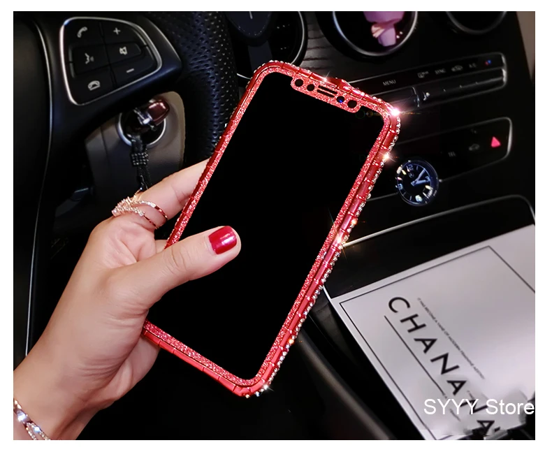 Роскошные модные стразы рамка чехол для iPhone 11 Pro Max XR XS X 8 7 6 6s plus прозрачный металл алмазный рамка крышка чехол для телефона для девочек