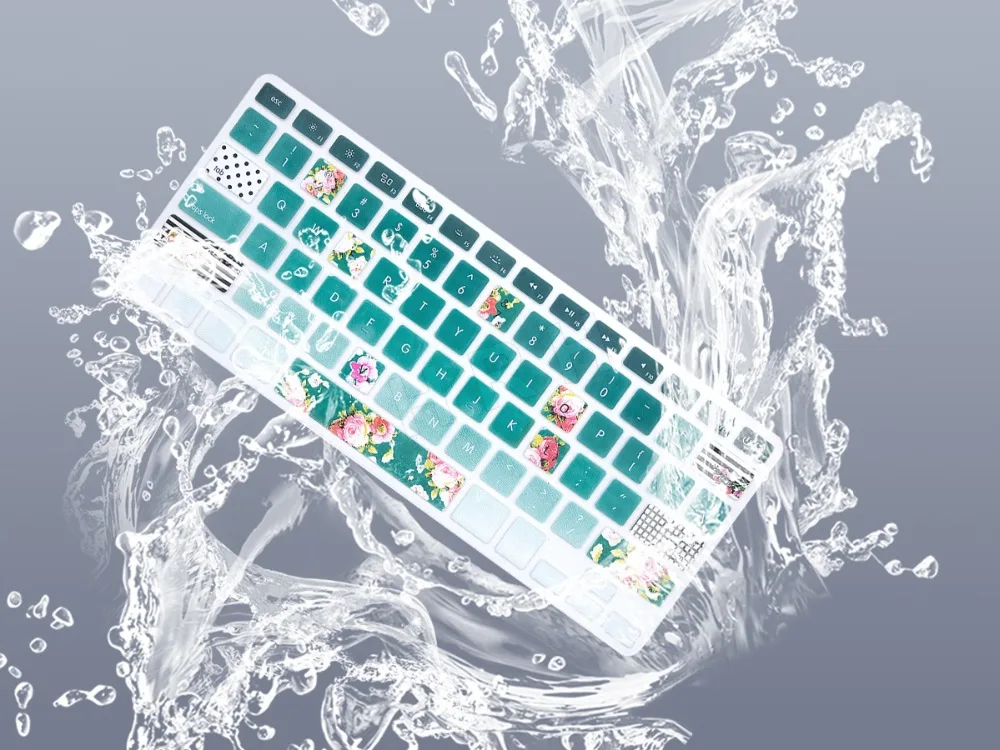 Зеленый пасторальный цветы силиконовый чехол для клавиатуры США защитный Apple Mac