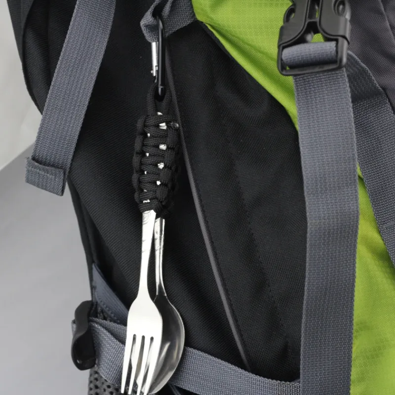 Походная посуда переносная вилка из нержавеющей стали ложка с Паракордом