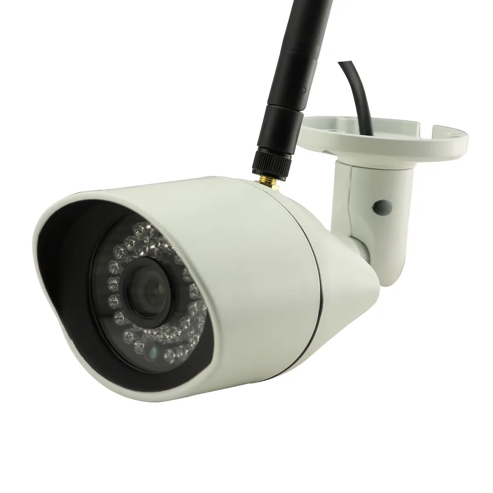 4CH 720 P 1.0MP HD белый металл CCTV Беспроводной Пуля IP Камера Открытый безопасности
