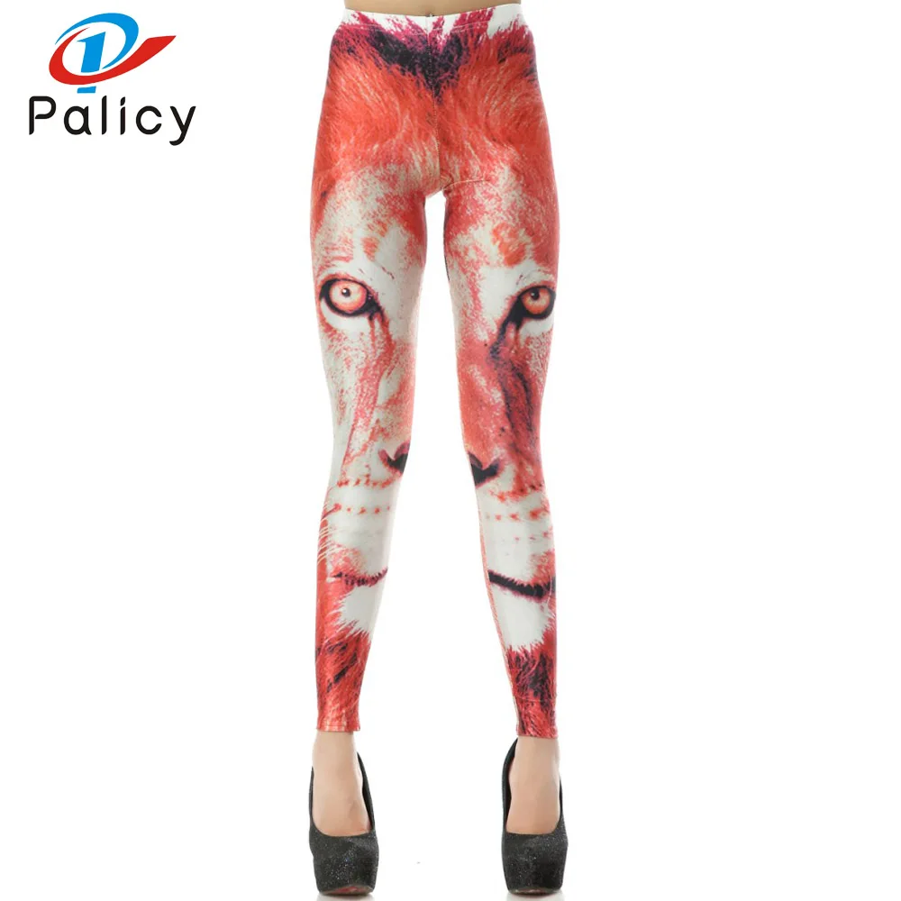 Palicy Fashion Autumn Legging Lion legins 3D Printed leggins Women leggings Sexy Women Pants Red Orange Spandex
