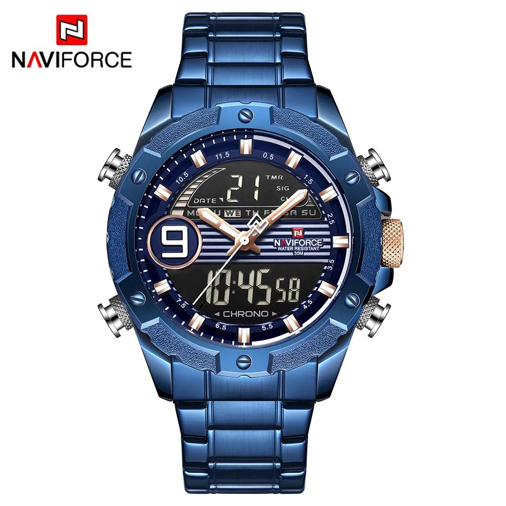 NAVIFORCE 9146S мужские часы Роскошные модные спортивные наручные водонепроницаемые из