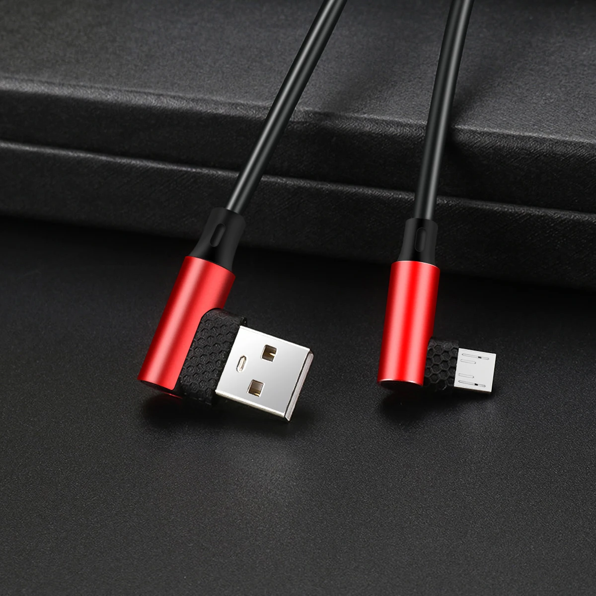 ANMONE 90 градусов кабель для зарядки Micro USB кабель для мобильного телефона Max 2.4A l-линия изогнутый шнур для зарядки данных быстрое зарядное устройство провод