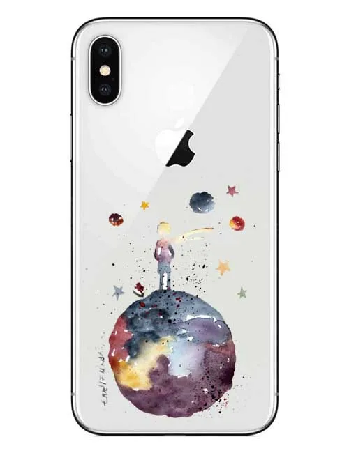Прозрачный мягкий силиконовый чехол для iPhone X XS XR Max 5 6 7 8 Plus с изображением
