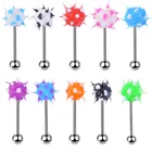 Alisouy 10 шт. в партии, Радужный цвет, силиконовый шарик, шипы, колокольчики, кольца для живота, соска, панковские мужские и женские пирсинг, ювелирные изделия для тела