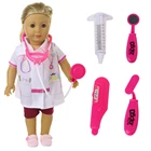 Одежда для куклы аксессуары Униформа доктора медсестры одежда + игрушки медицинское оборудование подходит для 18-дюймовой американской куклы и 43 см куклы Девочки