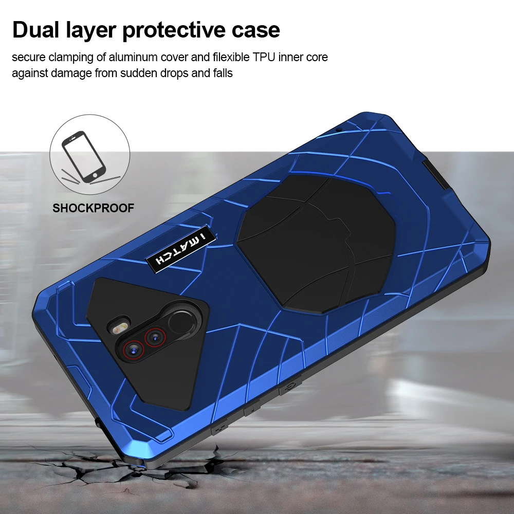 Для Xiaomi mi Pocophone F1 твердый корпус для телефона Алюминиевый металлический протектор экрана из закаленного стекла для Xiao mi 9 T сверхмощный протектор
