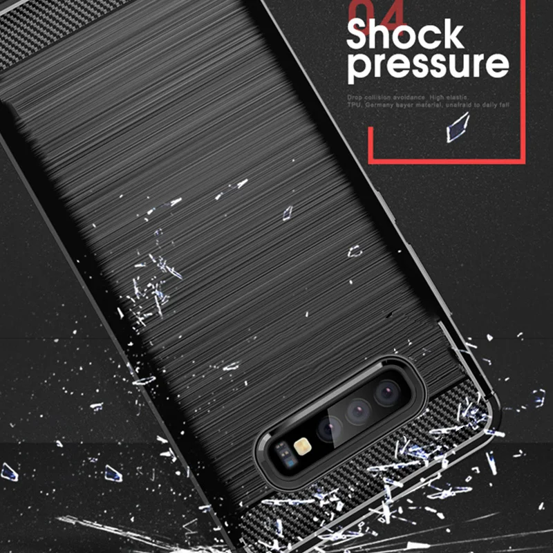 Чехол из углеродного волокна для Samsung Galaxy S10 Plus, чехол для телефона с полной защитой для Galaxy S 10 S10+ S10e, противоударный бампер
