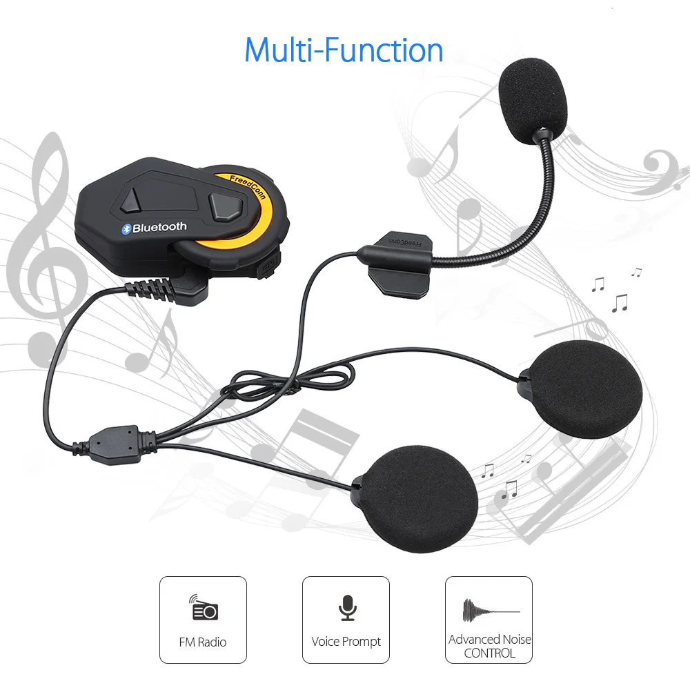 FreedConn t-max 1500 м Bluetooth шлем для мотоцикла мопеда домофон гарнитура FM Радио