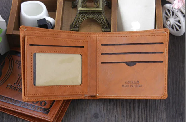 Винтажные мужские кошельки классический двойной короткий кошелек из