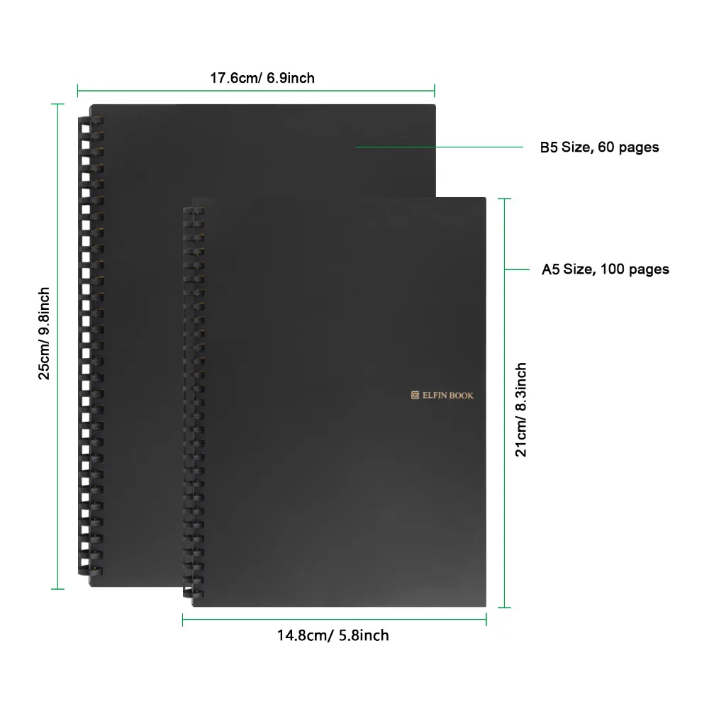 Elfin book 2 стираемая многоразовая умная микроволновая печь Elfinbook блокнот волнистое облако стирание Evernotes блокнот подкладка с ручкой