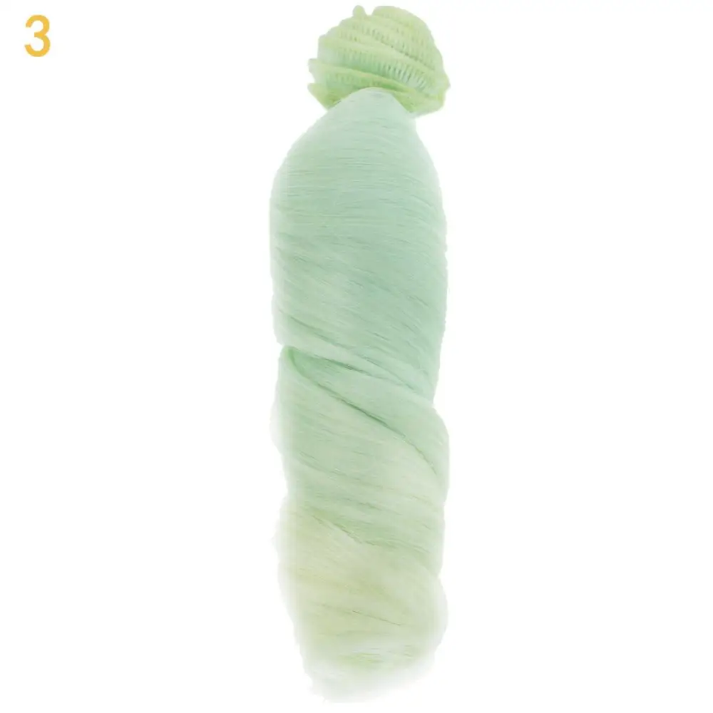 Color 3 1X DIY аксессуары 15 см* 100 см длинные волнистые кудрявые куклы градиент цвета парик волос для 1/3 1/4 1/6 1/12 SD BJD куклы парики - Цвет: Color 3