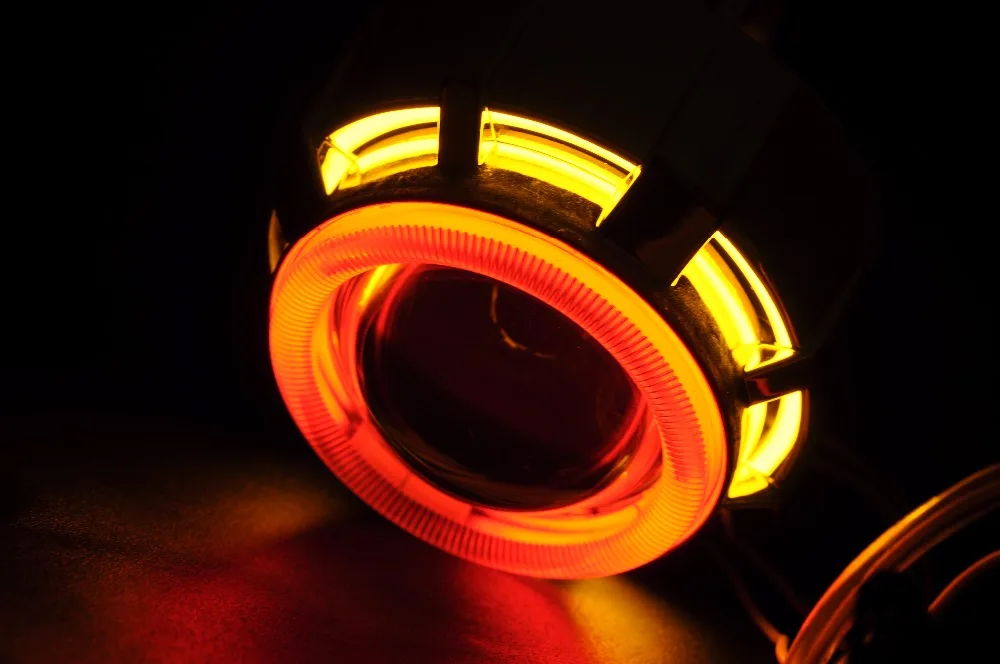 2 дюйма HID Bi-xenon фары проектор Объектив с двойным углом глаза Halo Кольцо для комплект головных фар для мотоцикла H7 H4