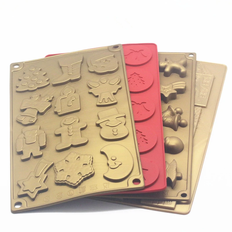 

1Pc Silicone Mold 14-Cavity Cake Mold Non-stick Dessert Tools Christmas Theme Cake Decorating Tools Chocolate Mold