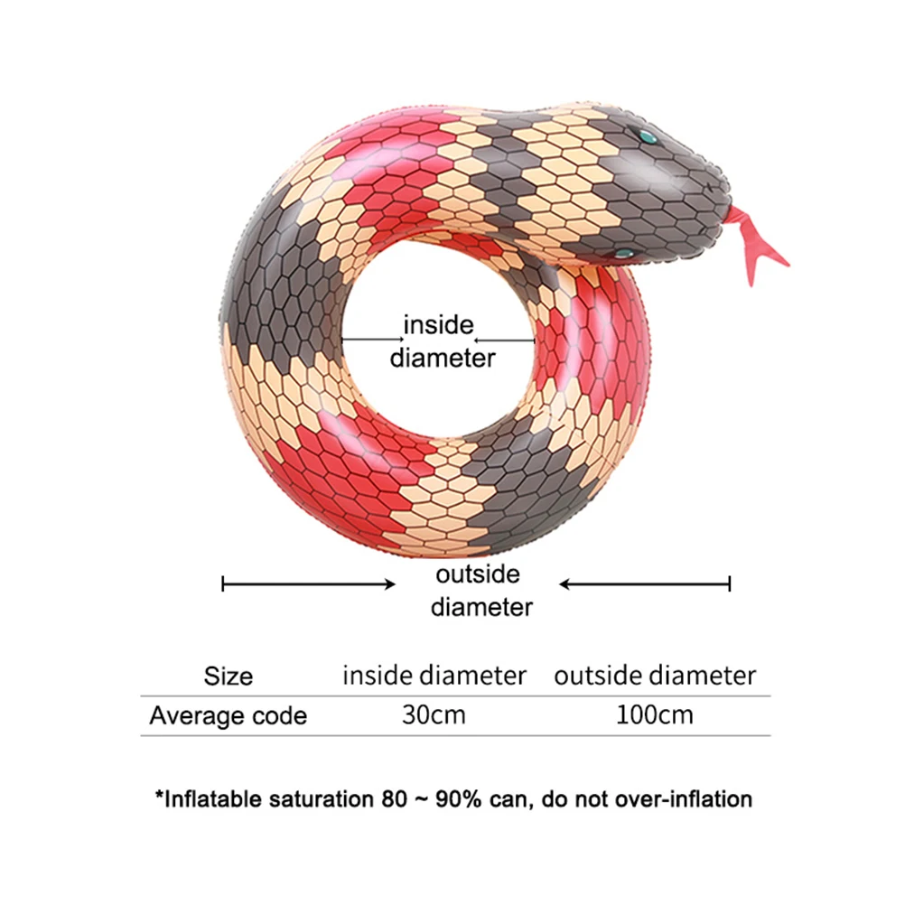 

1pc Safe Creative PVC Material Inflatable Swimming Inner Tube Snake Pool Raft Snake Open-Hoop Design Water Donut for Adults Kids