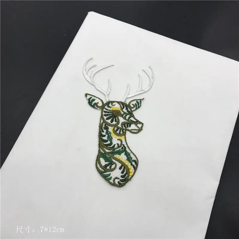 20pcs Restoring Ancient Ways Fashion Embroidery Deer Head Animal Decorative Clothing Diy Patches T Shirt/jeans Bloem Applique | Дом и сад