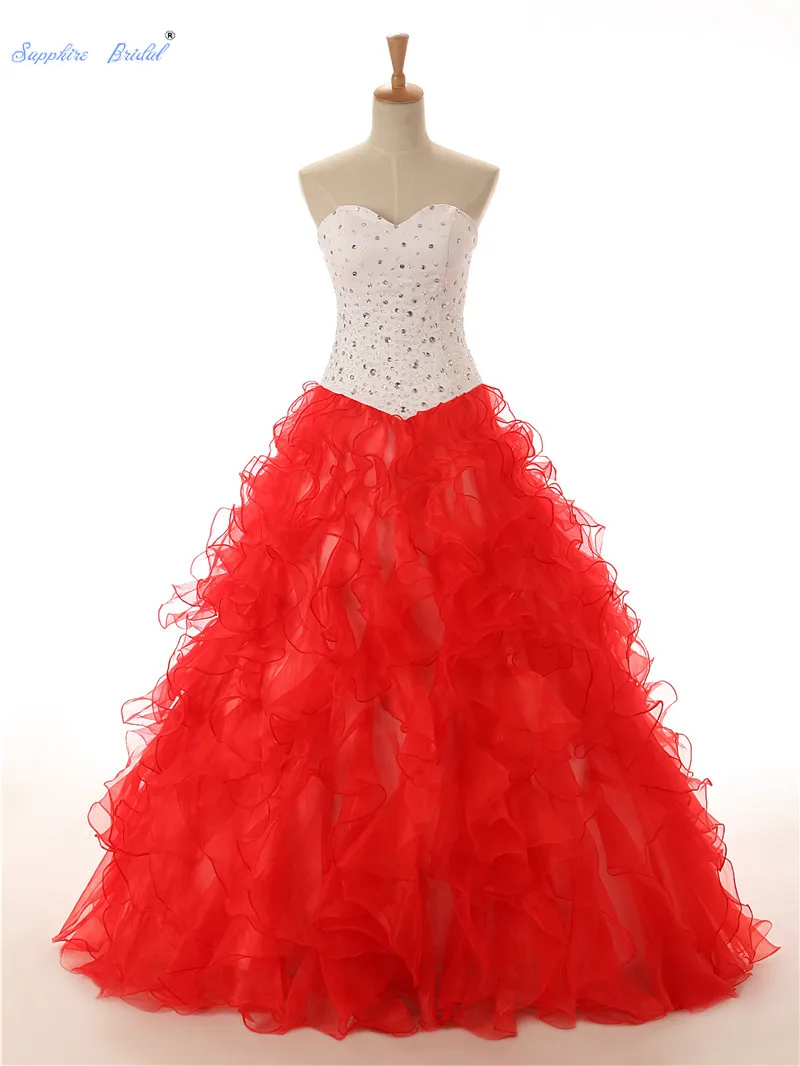 

Sapphire Bridal Sweetheart Beading Ball Gown Quinceanera Dress Vestidos De 15 Anos sweet 16 Dress Ruffles Formal Party Gown