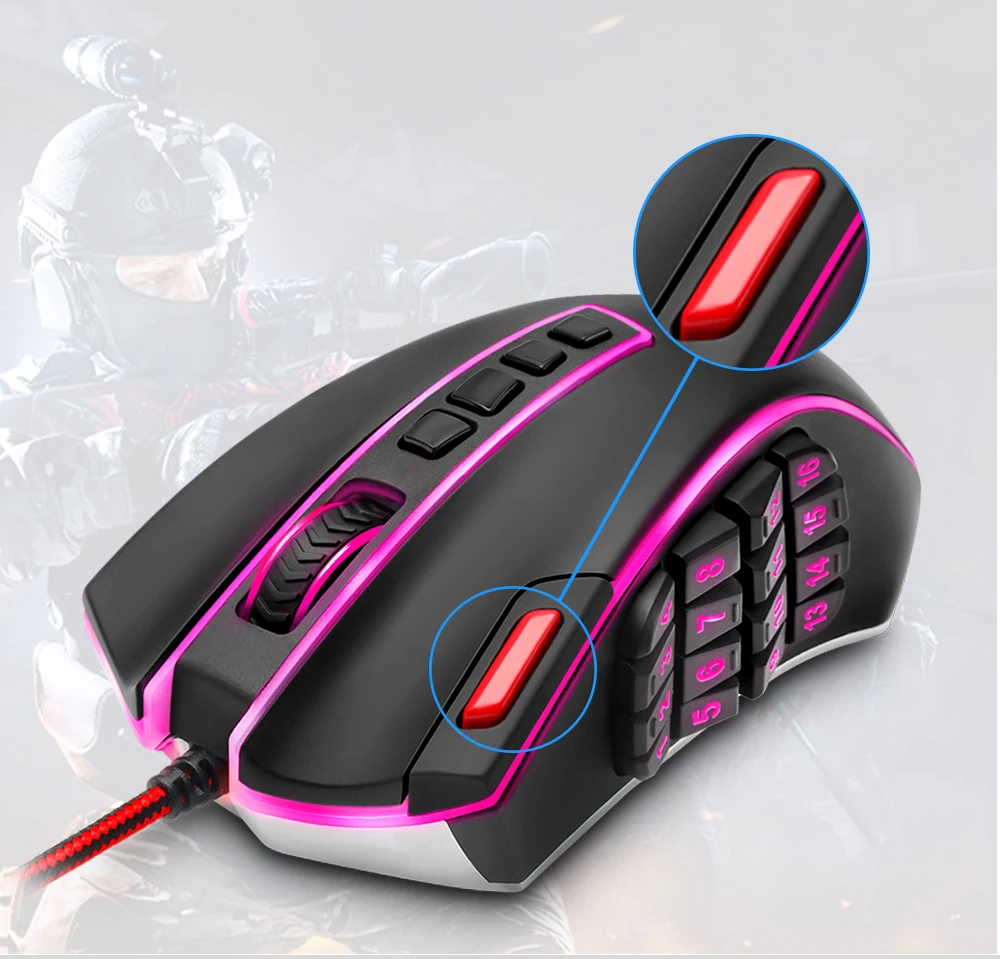 Redragon LEGEND M990 USB Проводная RGB игровая мышь 24000 dpi 24 кнопки программируемые игровые мыши Подсветка Эргономичный ноутбук компьютер