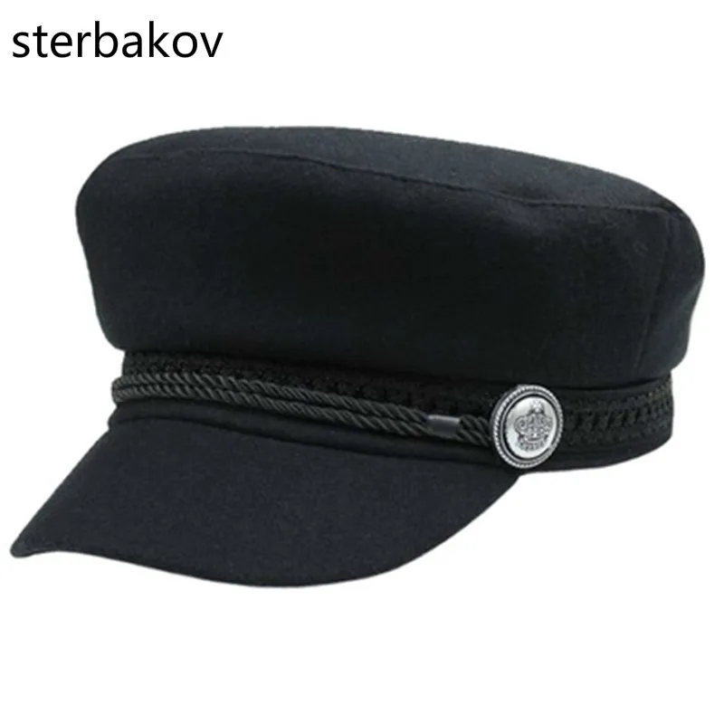 Зима шапки для мужчин и женщин восьмиугольная кепка шерстяные бейсболки на