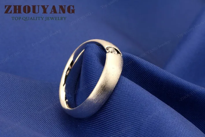 ZHOUYANG, высокое качество, кубический цирконий, проволока для рисования, розовое золото, кольцо для влюбленных, полные размеры ZYR435 ZYR436