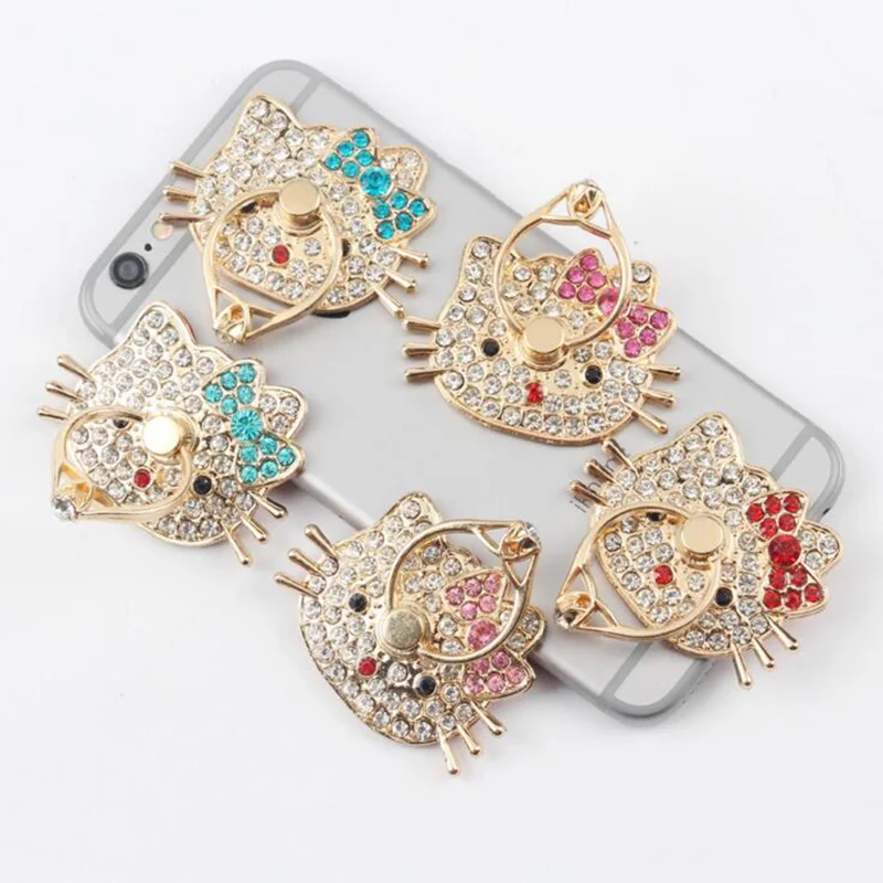 Алмазный держатель hello kitty для вашего мобильного телефона универсальный стент