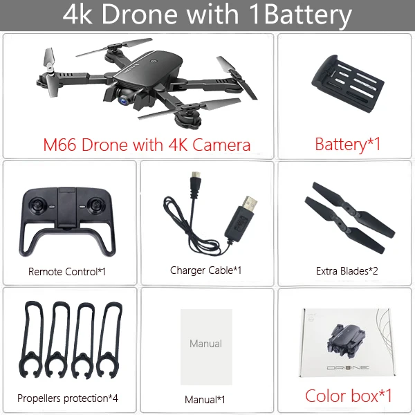 4K 1B BX Black LAUMOX M66 Радиоуправляемый Дрон с камерой 4K широкоугольный оптический поток позиционирования жестов фото Wi-Fi FPV складной Квадрокоптер Дрон Vs E58 - Цвет: 4K 1B BX Black