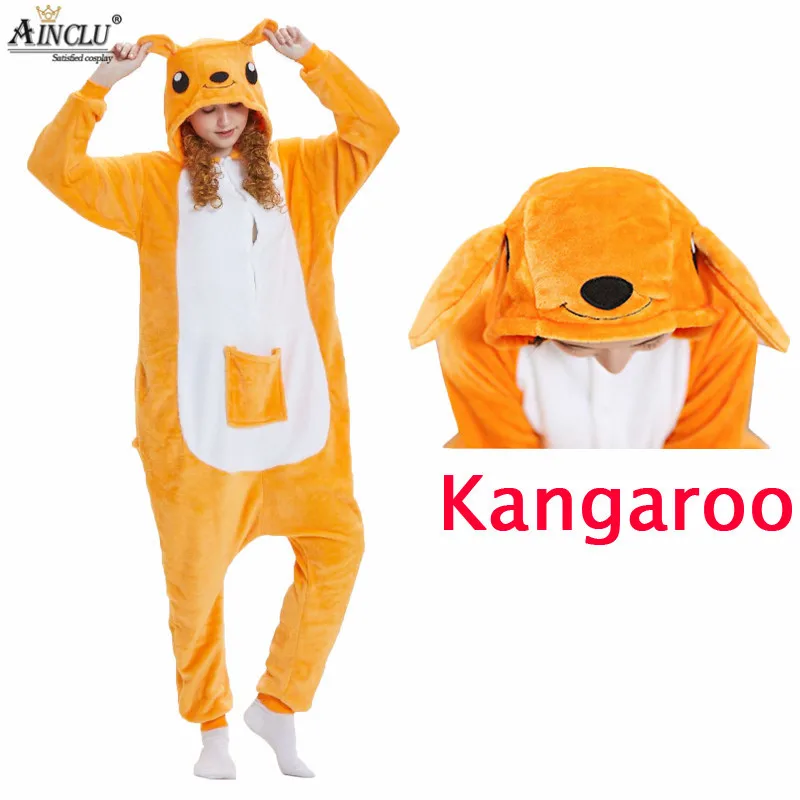 

Пижама кенгуру для взрослых, пижама «Все в одном», костюм в виде животного для косплея, женская зимняя одежда, милая Пижама-кенгуру с животны...